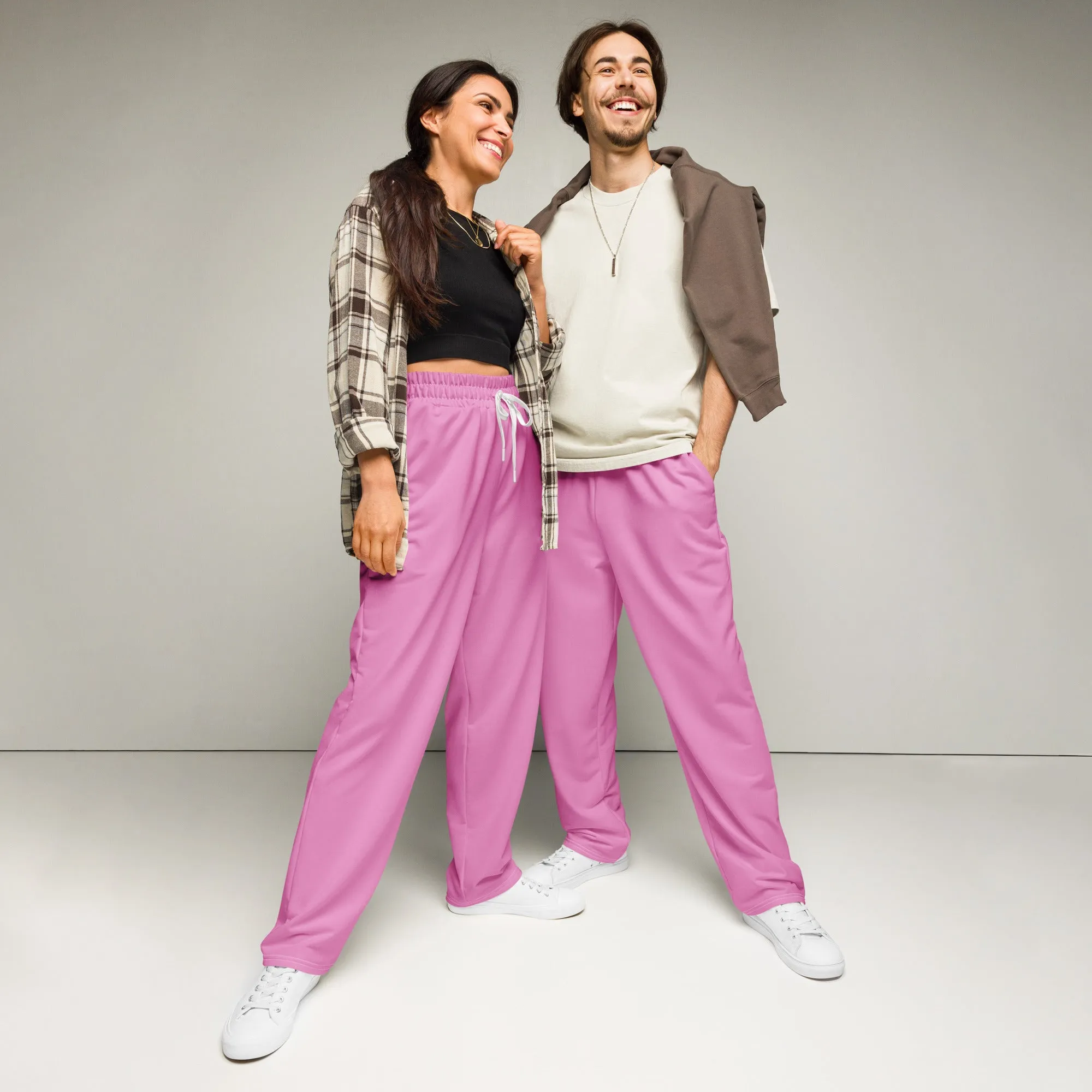 Lavender Rose Wide Leg Joggers (Premium Solid Colour Wide Leg Joggers Unisex)