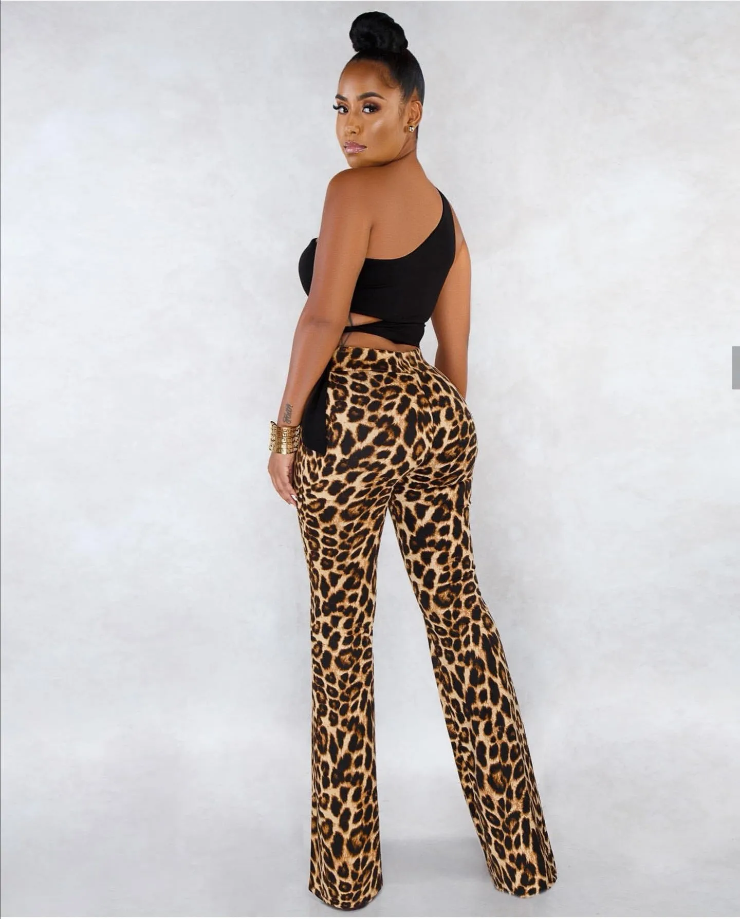 Leopard print Wide Leg Pants