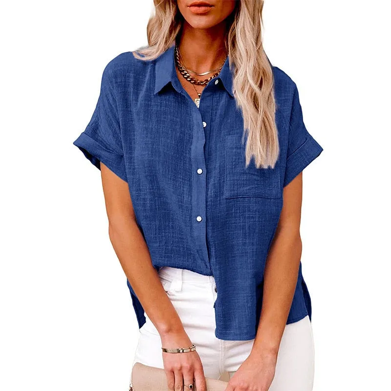 Long Sleeve Women's Oversize Linen Shirt - Lightweight and Loose Fitting - with Buttons - Lots of Choices