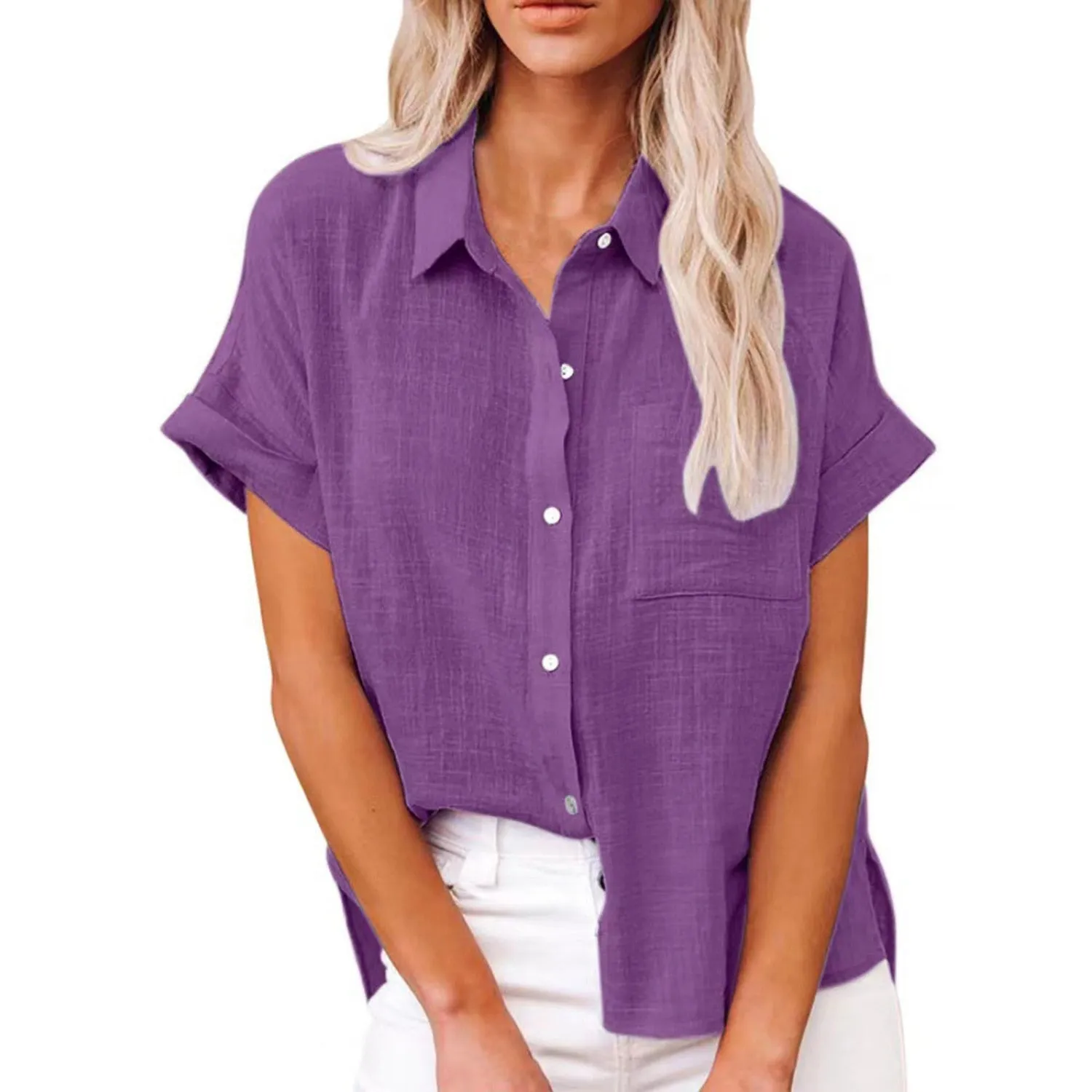 Long Sleeve Women's Oversize Linen Shirt - Lightweight and Loose Fitting - with Buttons - Lots of Choices