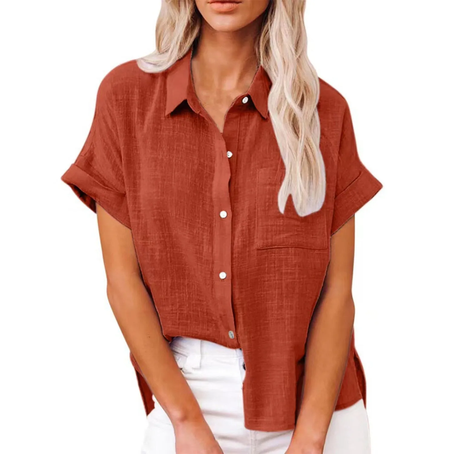 Long Sleeve Women's Oversize Linen Shirt - Lightweight and Loose Fitting - with Buttons - Lots of Choices
