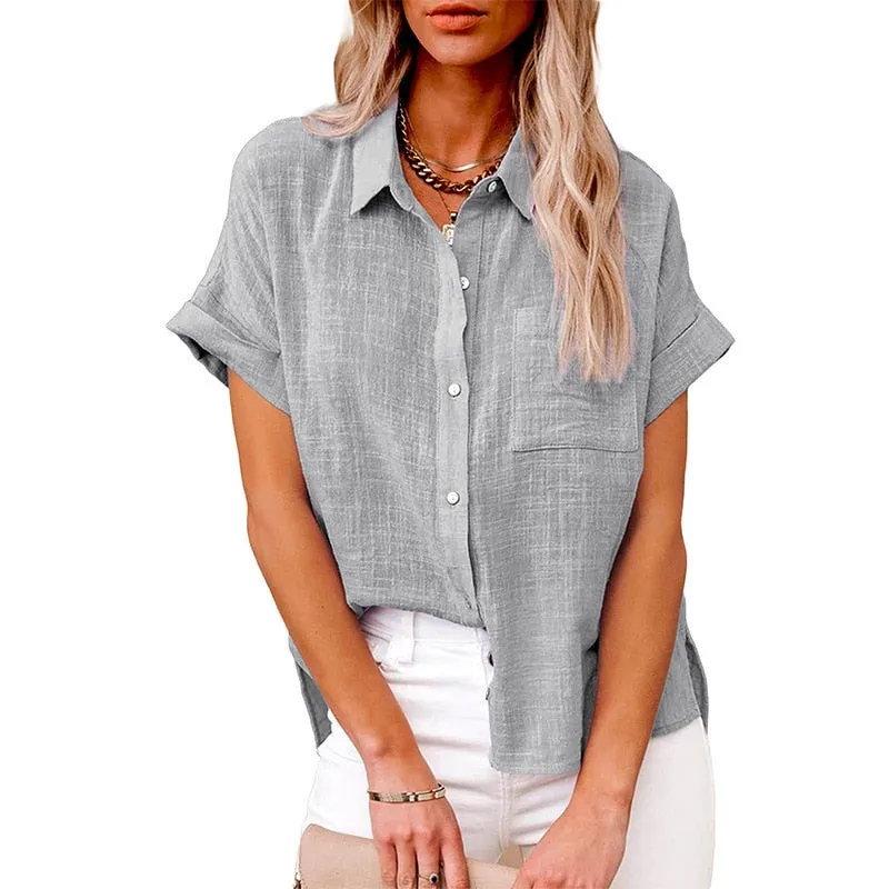 Long Sleeve Women's Oversize Linen Shirt - Lightweight and Loose Fitting - with Buttons - Lots of Choices