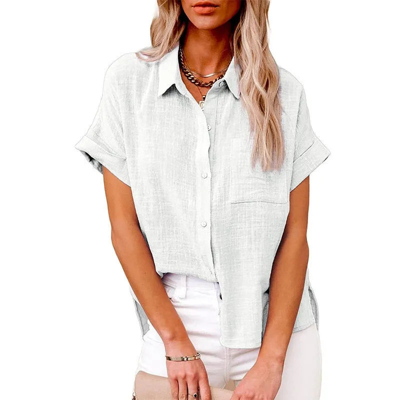 Long Sleeve Women's Oversize Linen Shirt - Lightweight and Loose Fitting - with Buttons - Lots of Choices