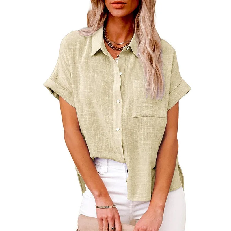 Long Sleeve Women's Oversize Linen Shirt - Lightweight and Loose Fitting - with Buttons - Lots of Choices