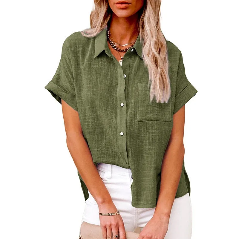 Long Sleeve Women's Oversize Linen Shirt - Lightweight and Loose Fitting - with Buttons - Lots of Choices