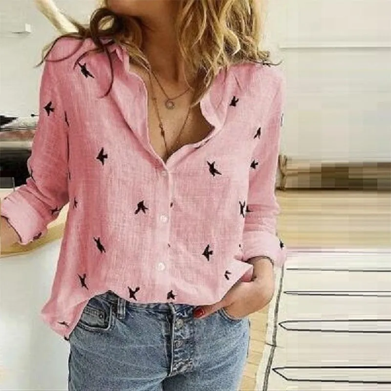 Long Sleeve Women's Oversize Linen Shirt - Lightweight and Loose Fitting - with Buttons - Lots of Choices