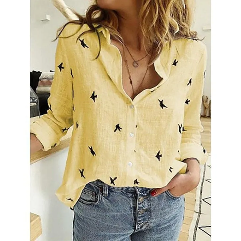 Long Sleeve Women's Oversize Linen Shirt - Lightweight and Loose Fitting - with Buttons - Lots of Choices