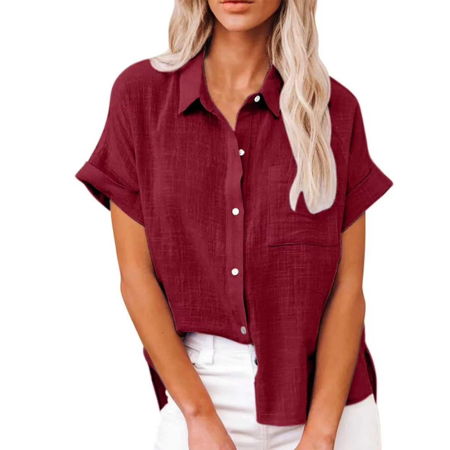 Long Sleeve Women's Oversize Linen Shirt - Lightweight and Loose Fitting - with Buttons - Lots of Choices