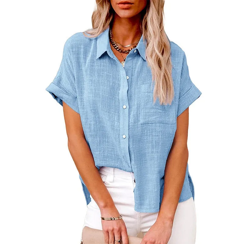 Long Sleeve Women's Oversize Linen Shirt - Lightweight and Loose Fitting - with Buttons - Lots of Choices