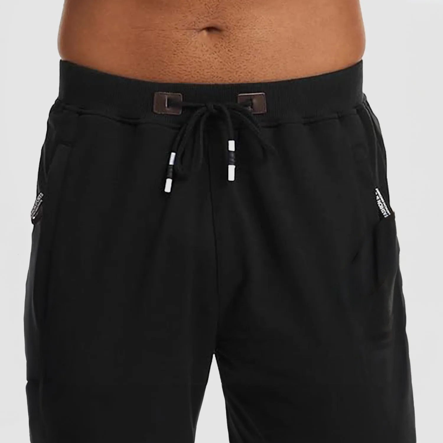 Men's 3/4 Jogger Capri Pants with Zipper Pockets Knee Length Running Training Workout Shorts