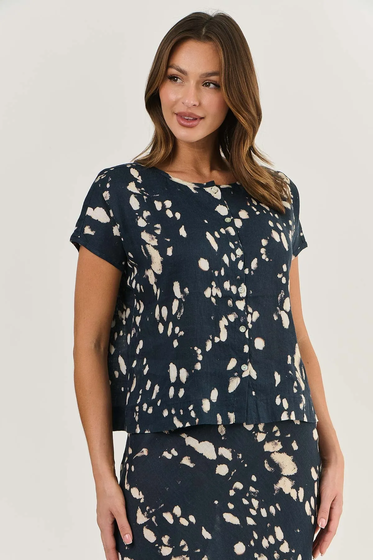 Naturals by O & J Button Down Top - Universe (GA504)