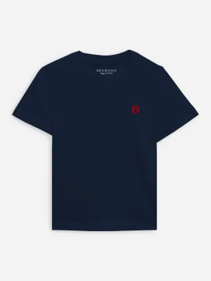 Navy Blue Basic 100% Cotton Casual Tee