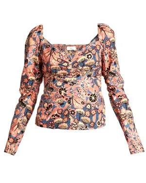 Navy Floral Print Chandler Blouse