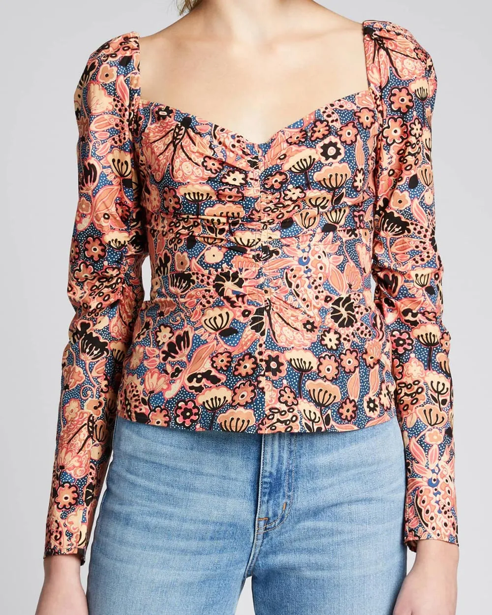 Navy Floral Print Chandler Blouse