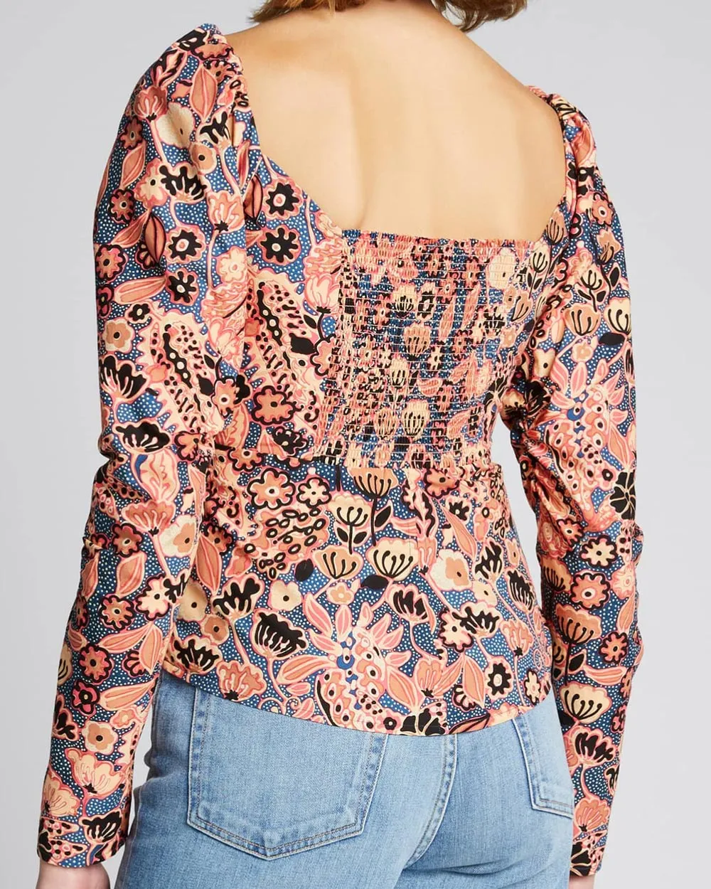 Navy Floral Print Chandler Blouse