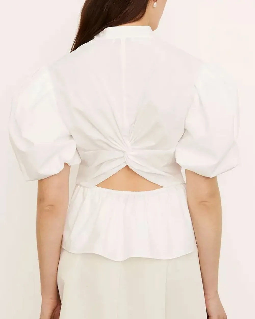 Optic White Puff Sleeve Blouse
