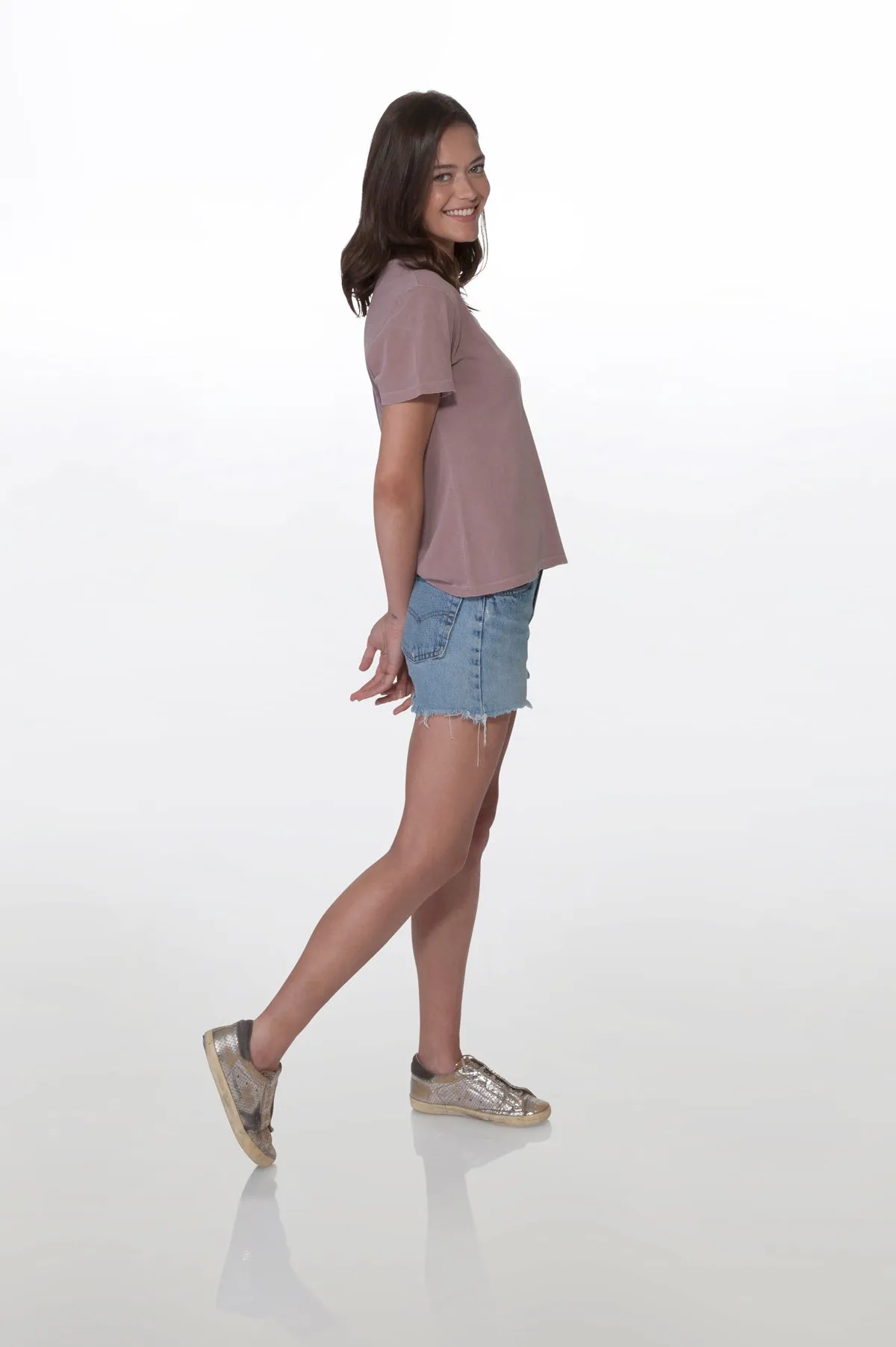 Organic Wood rose V-Neck Tee