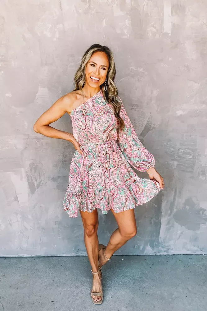 Paisley Belted Dress