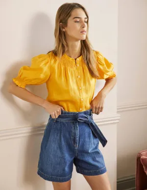 Paperbag High Waisted Shorts-Mid Vintage