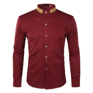 Pologize™ Printed Neck Button-Down Shirt
