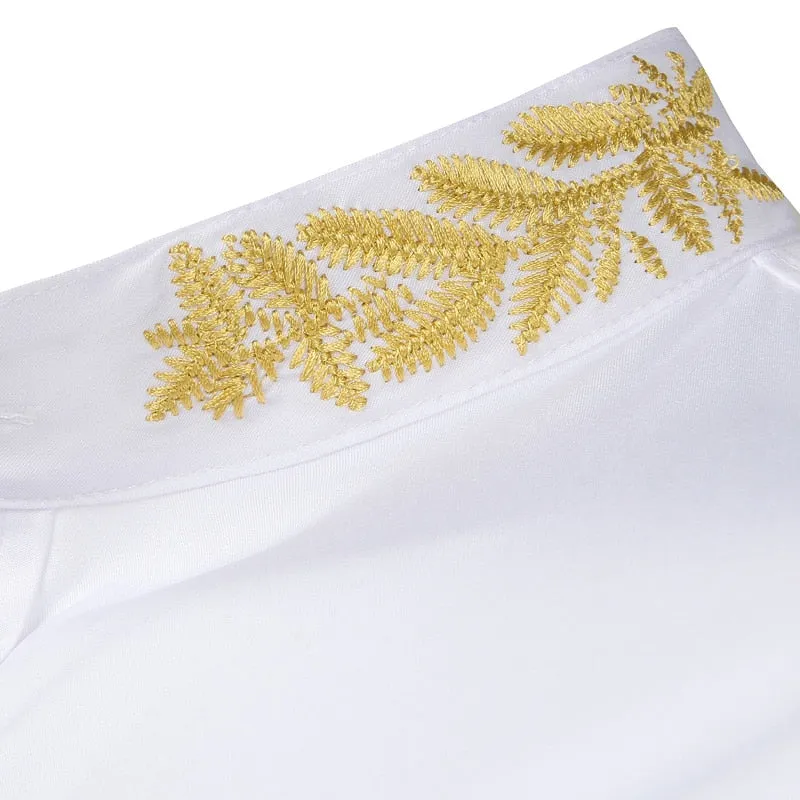 Pologize™ Printed Neck Button-Down Shirt