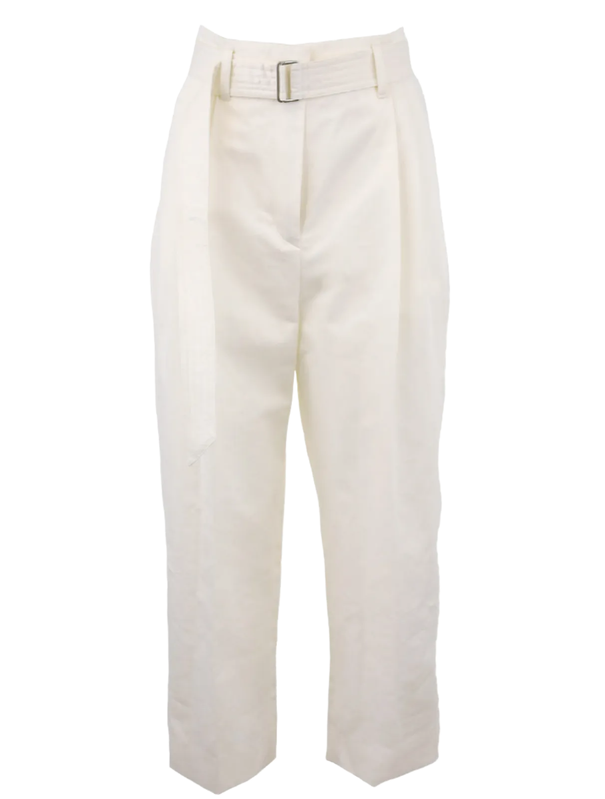 Puro Cropped Pleated Trousers With Belt