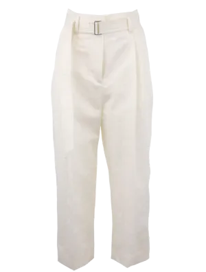 Puro Cropped Pleated Trousers With Belt