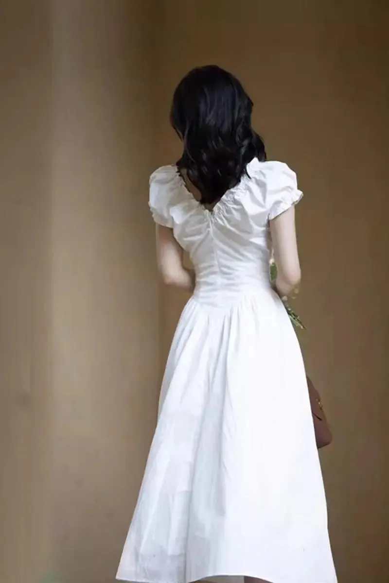 Ruffled V-Neck Open-Back Boho Maxi Dress