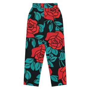 Valentines Day Wide Leg Joggers - Flower (Glamourange Valentine Day Gifts Wide Leg Joggers - Design 0019)