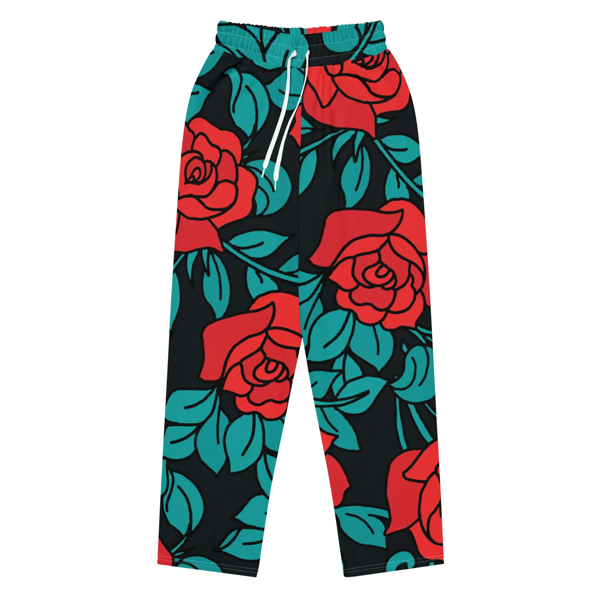 Valentines Day Wide Leg Joggers - Flower (Glamourange Valentine Day Gifts Wide Leg Joggers - Design 0019)