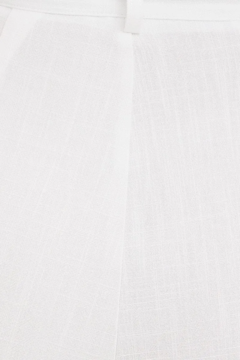 White Pants Pleated Wide Leg