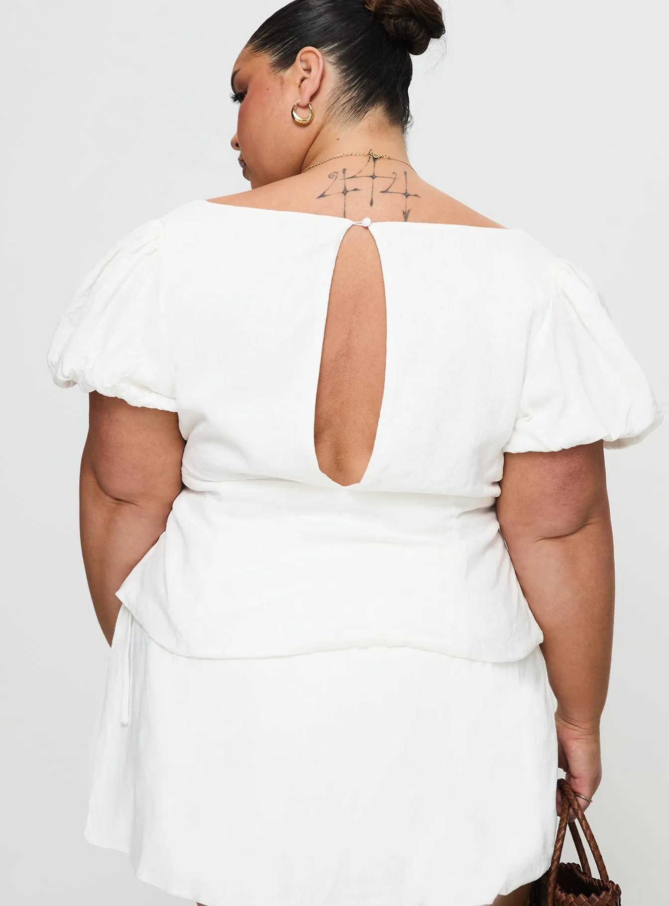 Wilhelmina Blouse Top White Curve