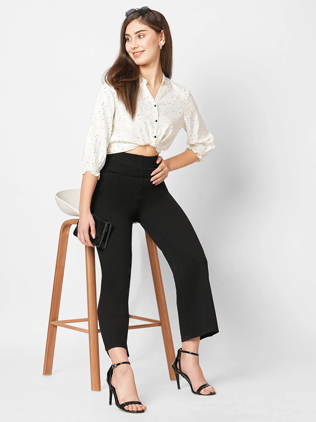 Women High-Rise Wide Treggings