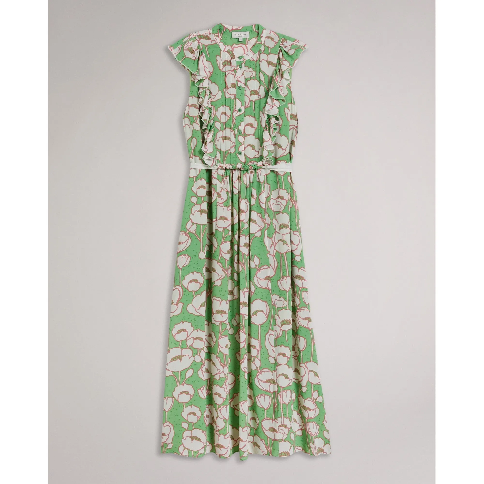 Women Wmd-Tindraa-Sleeveless Frilled Midi Dress - Green