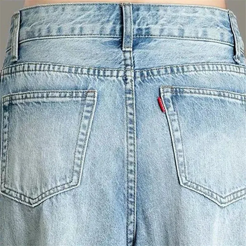 Women’s Vintage Culotte Jeans - Loose Fit Wide Leg Denim