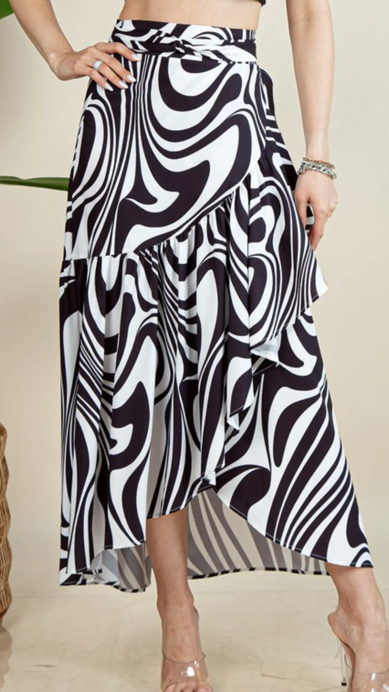 Zebra Wrap Skirt