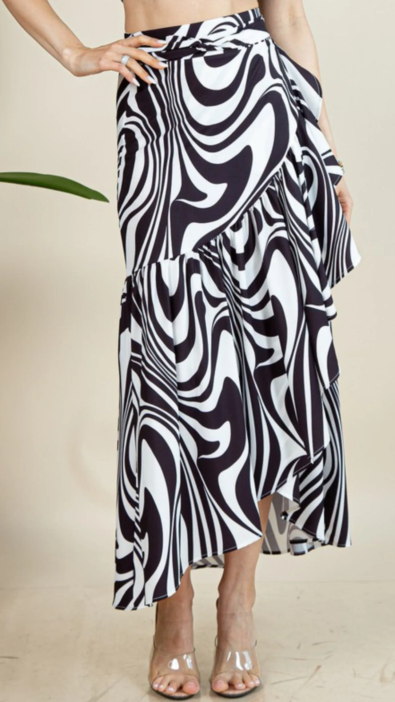 Zebra Wrap Skirt