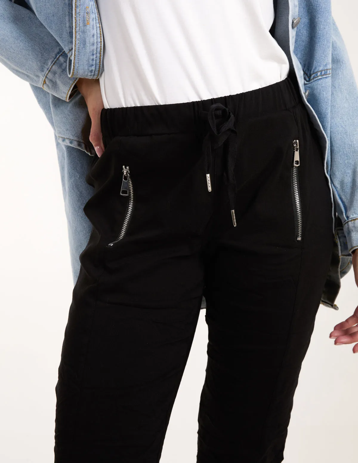 Zip Drawstring Trousers